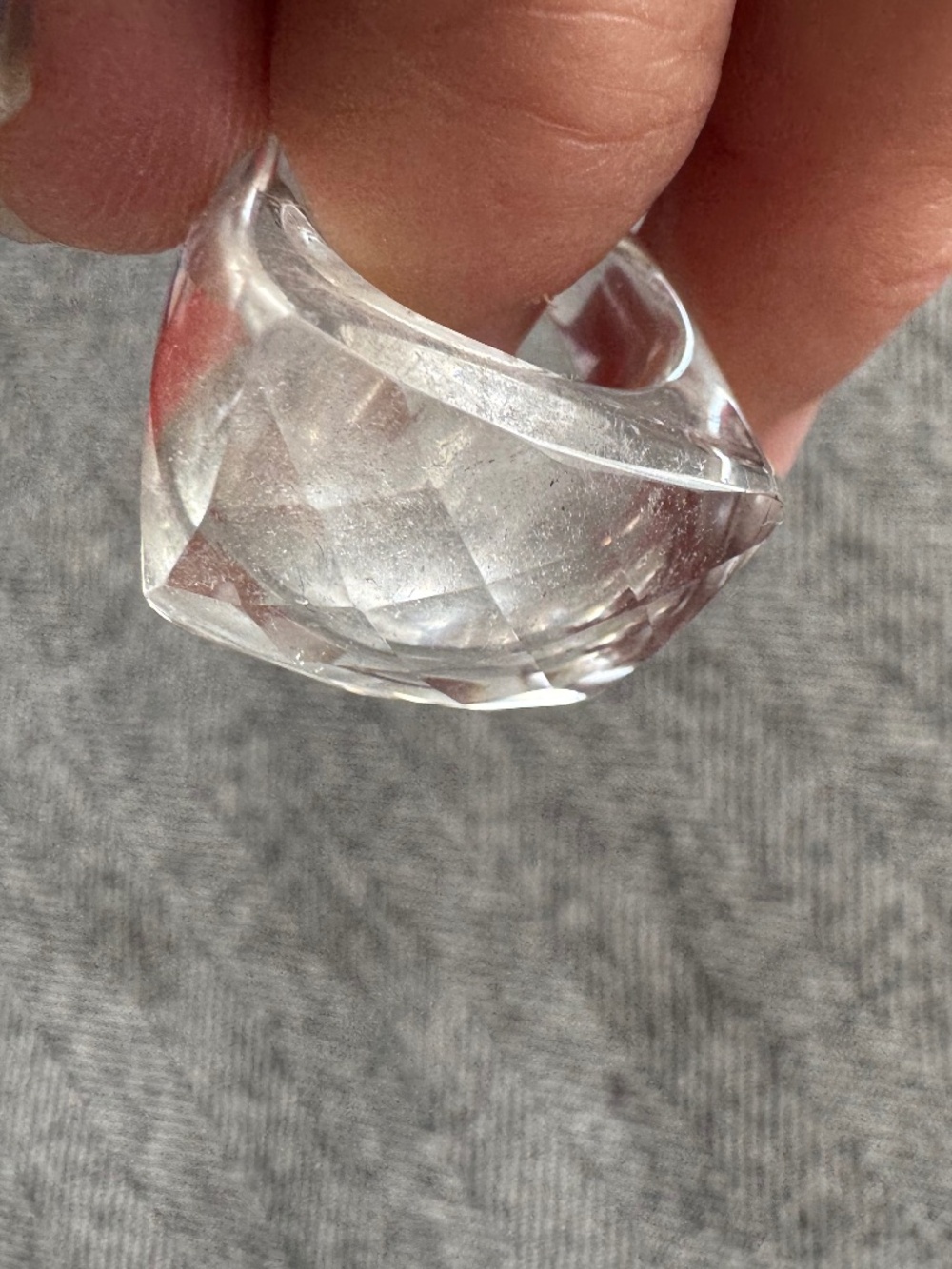 NWOT, ROOST, FACETED TOP, CLEAR ACRYLIC RING, SIZE 7 - Picture 11 of 14